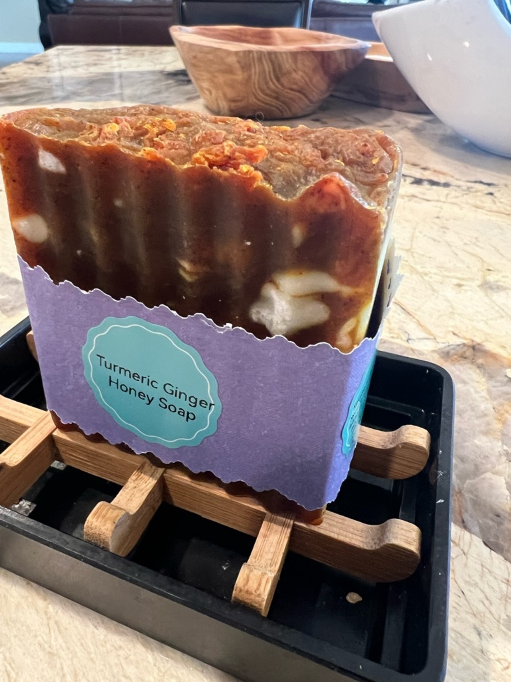 Turmeric Ginger Honey Soap - Natural Exfoliating Bar (Brown) - Picture 5 of 8